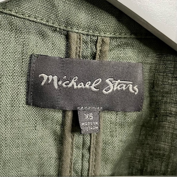 Michael Stars Linen Women's Sleeveless Moto Vest in Green Size XS - Picture 9 of 13